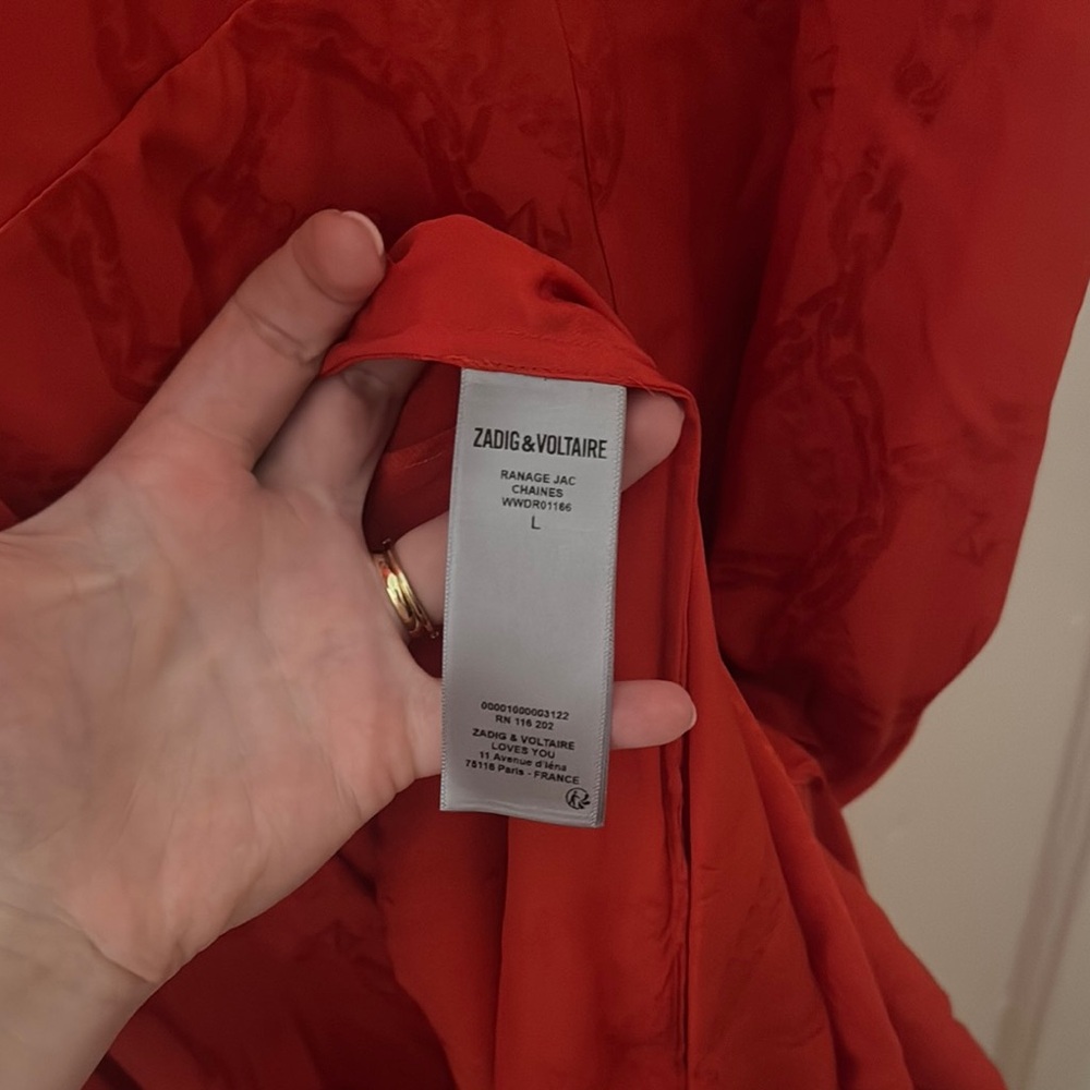 Zadig & Voltaire Vibrant Red Long Sleeve Dress - Picture 4 of 4
